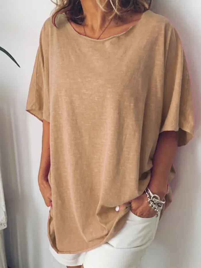 Round Neck Casual Short Sleeve Shirts