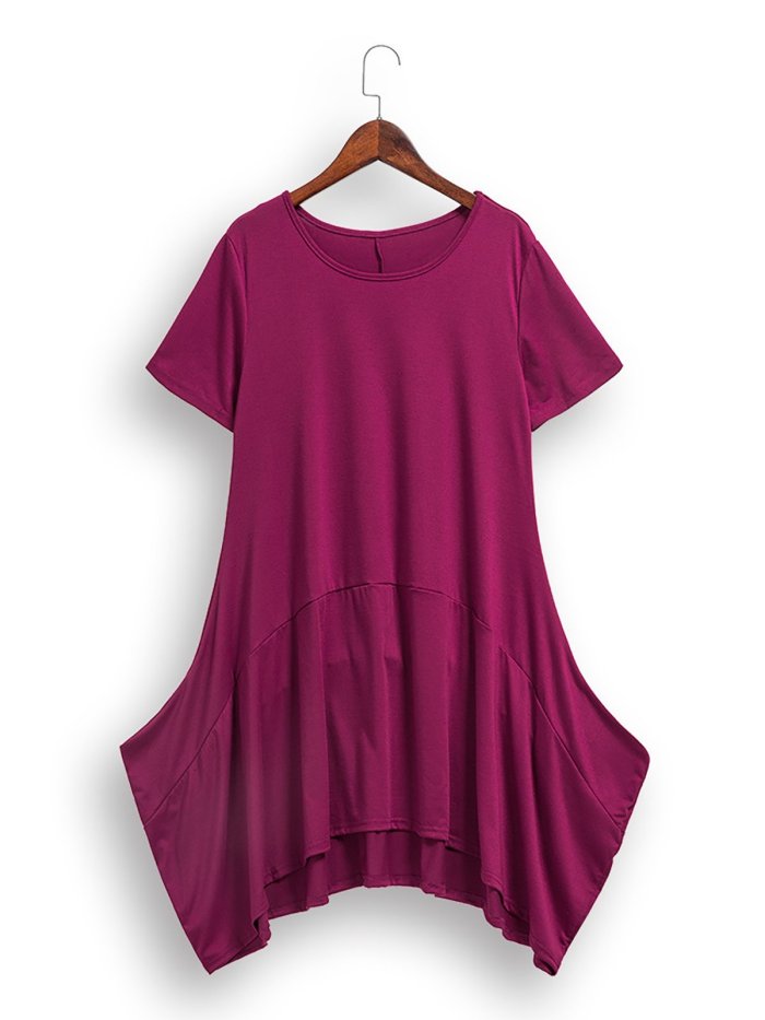 Solid Casual Cotton-blend Dresses