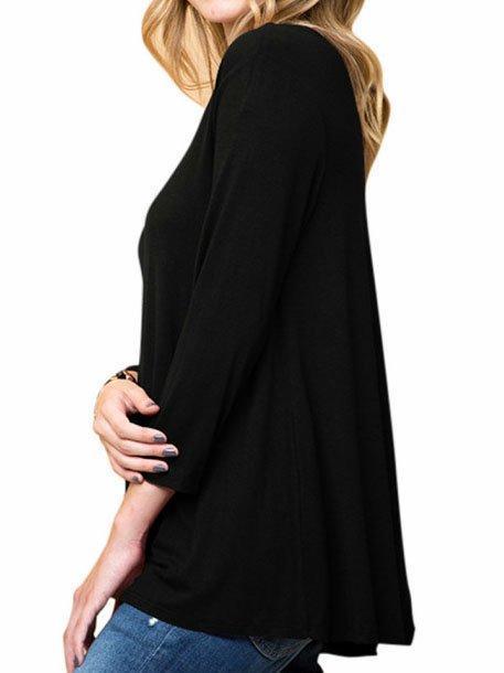 Buttoned Cotton-Blend Solid Casual Shirts & Tops