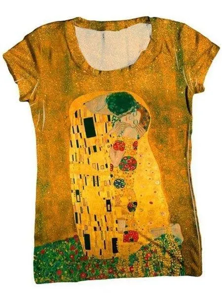 Women Yellow Vintage Round Neck Shirts & Tops