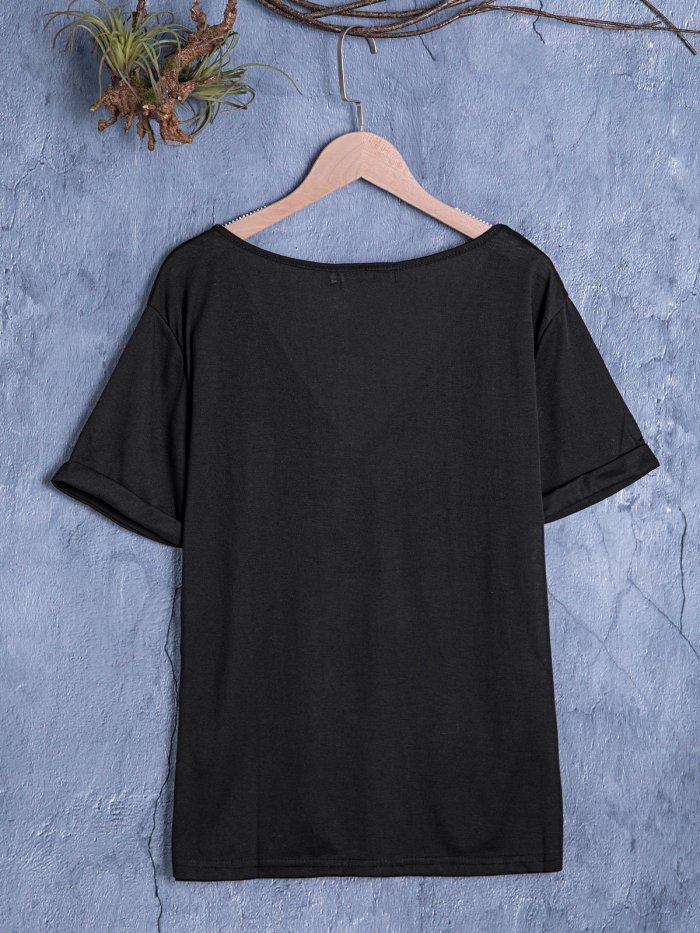Casual Solid V Neck Shirts & Tops