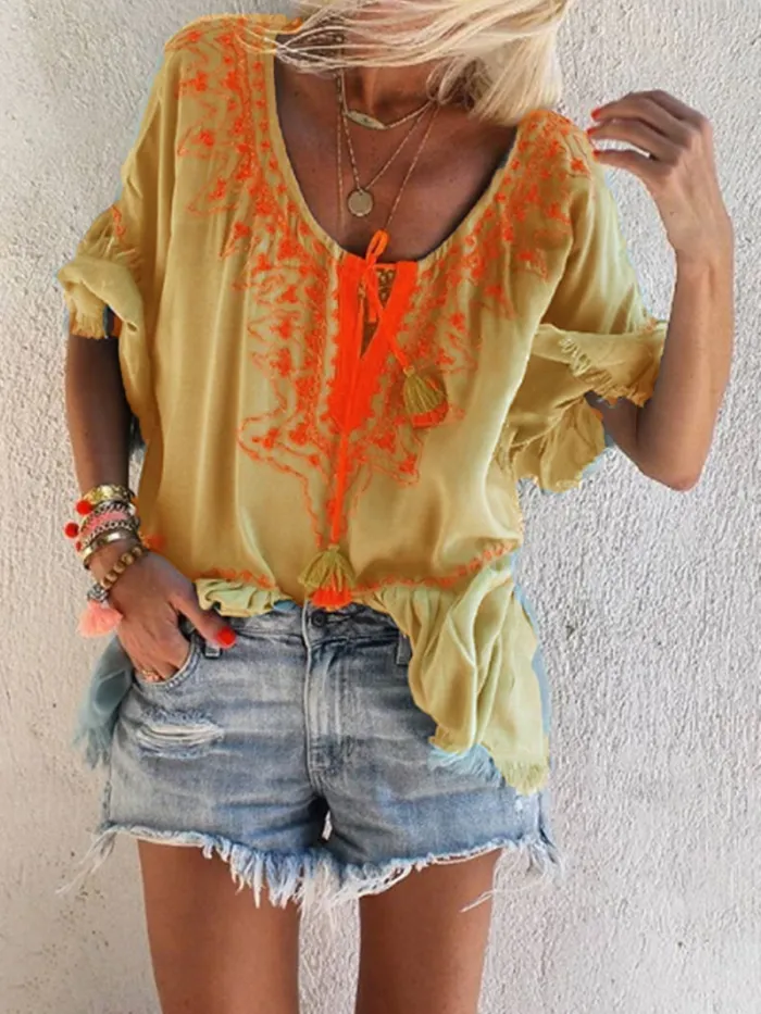 Women Casual V Neck Tops