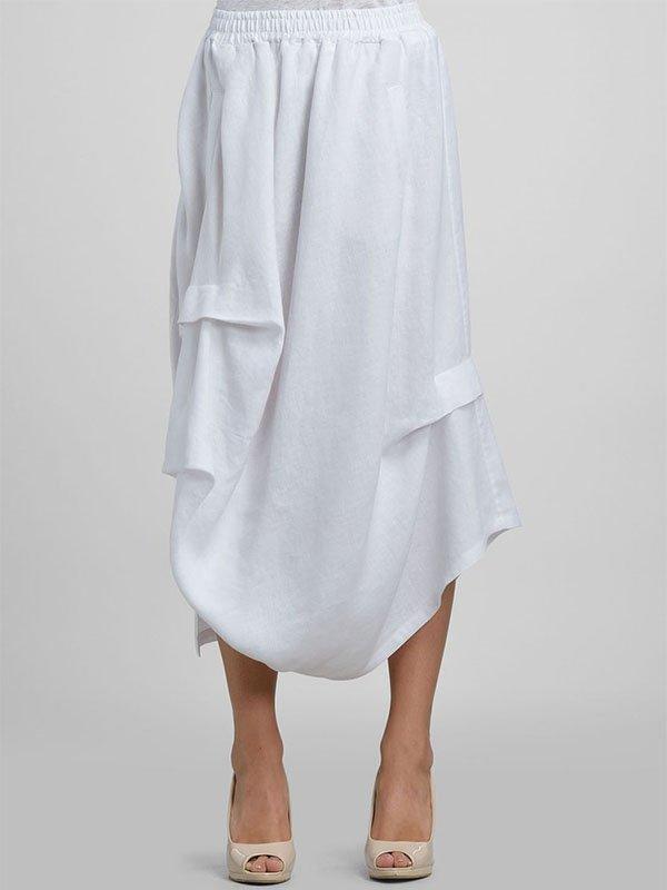 Casual Plus Size Solid Skirt With Pockets