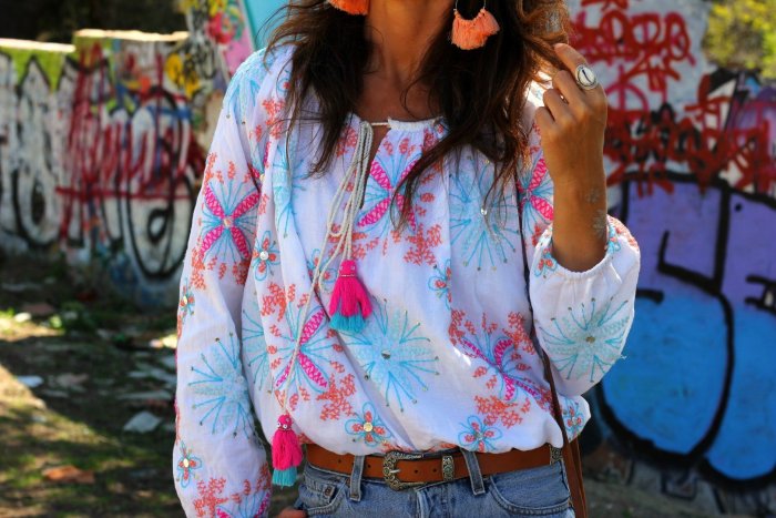 V Neck Boho Floral-Print Shirts & Tops