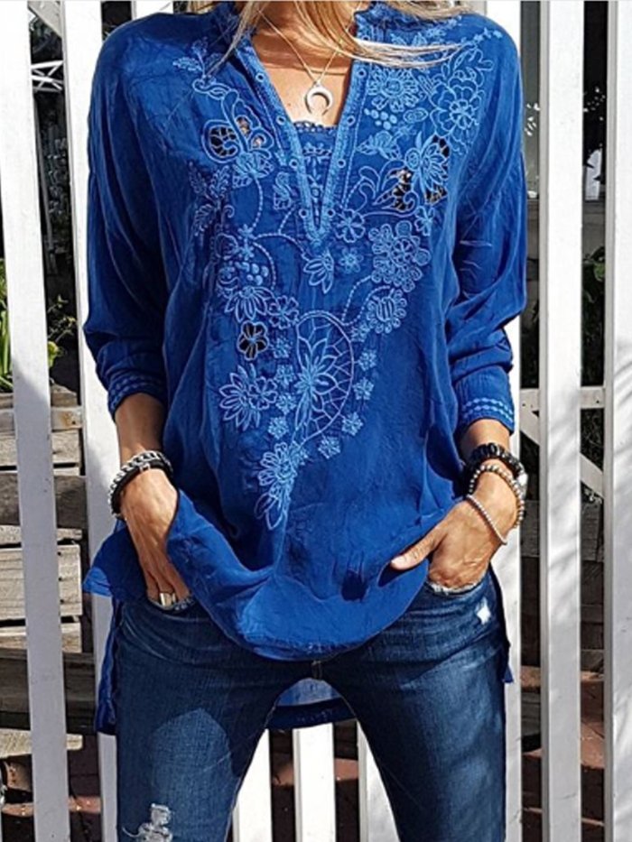 Patchwork Casual Shirts & Tops