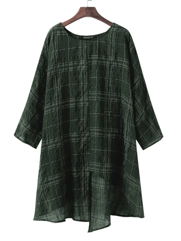 Casual Solid Half Sleeve Crew Neck Blouse