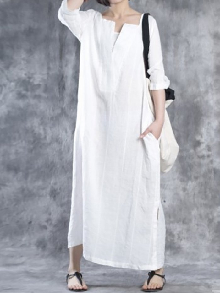Solid Casual Casual Dress