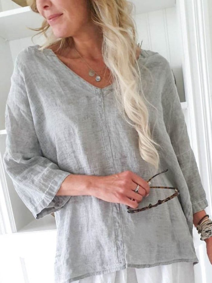 Cotton Casual Solid Shirts & Tops