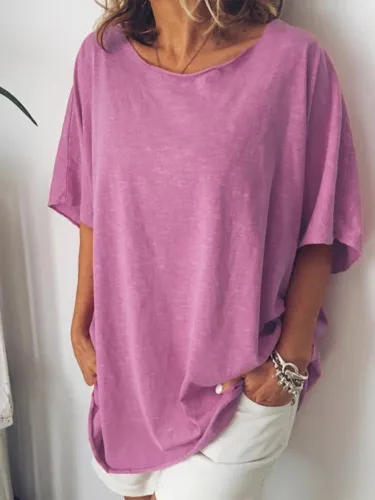 Round Neck Casual Short Sleeve Shirts