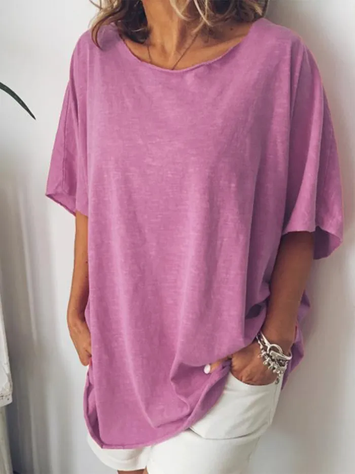 Round Neck Casual Short Sleeve Shirts