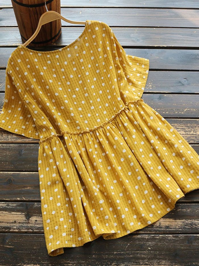 Casual Cotton Short Sleeve Shirts & Tops