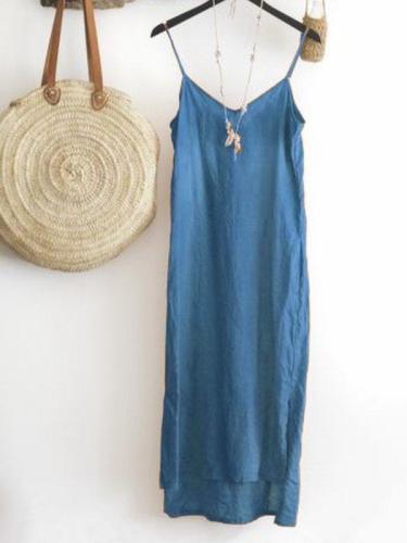 Solid Casual Spaghetti-Strap Tops