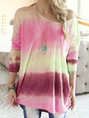 Casual Patchwork Color-Block Shirts & Tops