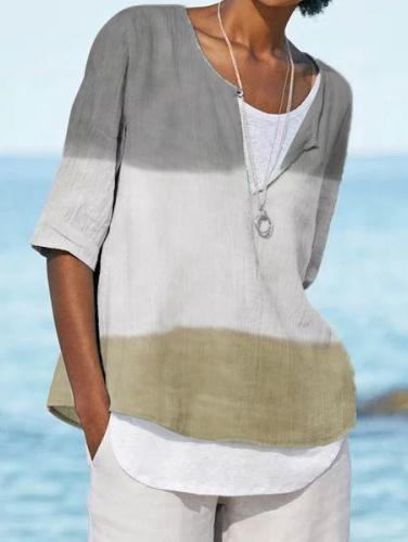Casual Half Sleeve Striped Shirts & Tops