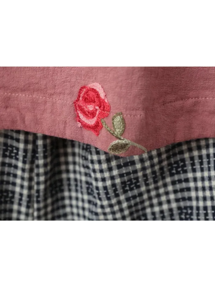 Women Casual Embroidery Tops Tunic T Shirt