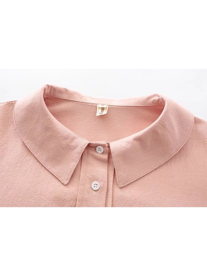 Women Casual Peter Pan Collar Tops Tunic Blouse Shirt