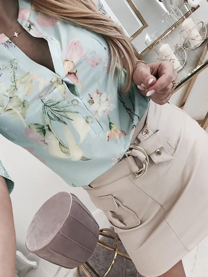 Women Casual Plus Size Printed Tops Tunic Blouse Shirt