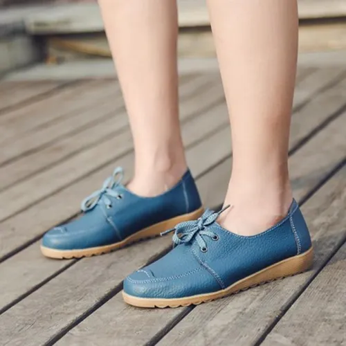 Women PU Loafers Casual Comfort Slip On Shoes