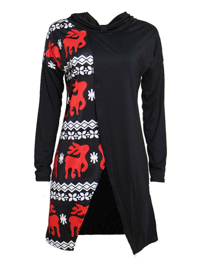 Fawn Printed Cotton-Blend Color-Block Long Sleeve Blouse & Shirts
