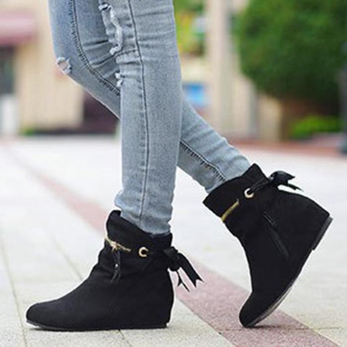 Women Flocking Booties Casual Comfort Shoes