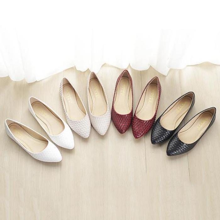 Microfiber Pointed Toe Women Slip-On Flats