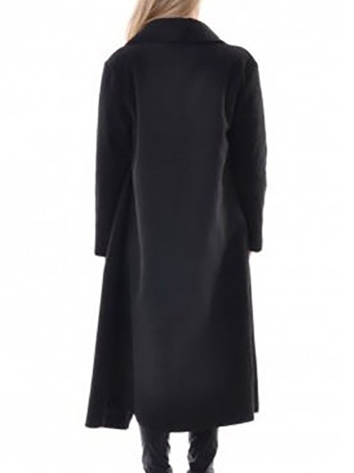 Long Sleeve Shawl Collar Casual Solid Trench Coat