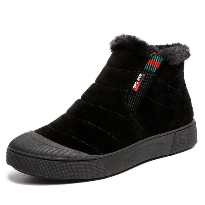 Women Daily Flat Heel Snow Winter Boots Artificial Suede Platform Booties