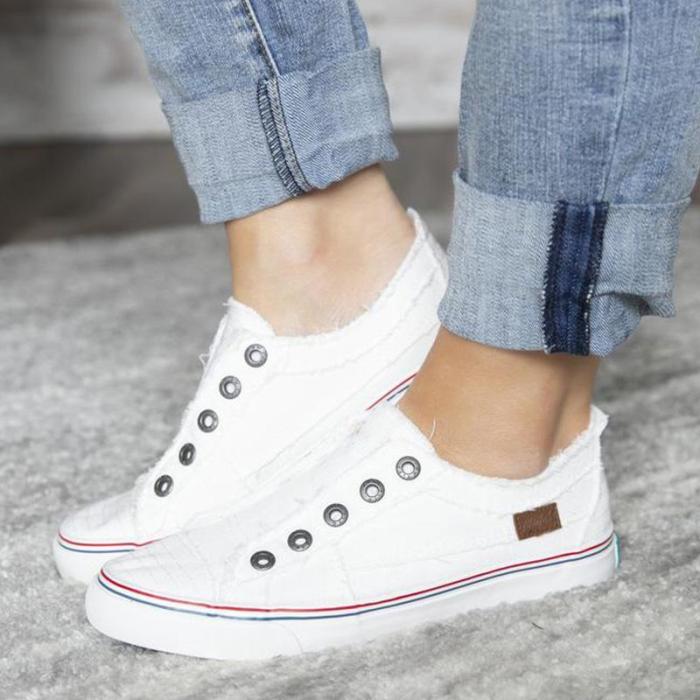 Women Canvas Casual Flats Shoes Vintage Sneaker Loafers