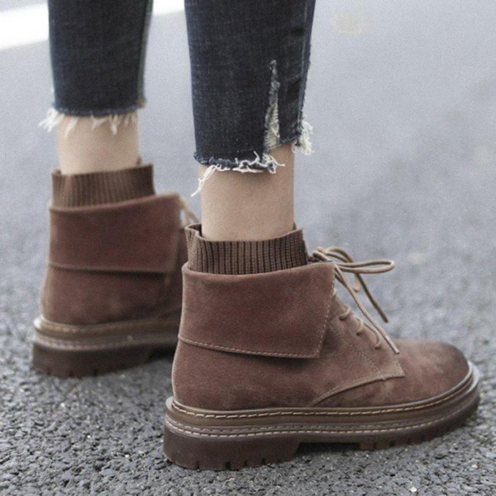 Women Street Style Martin Boots Casual Lace Up Boots
