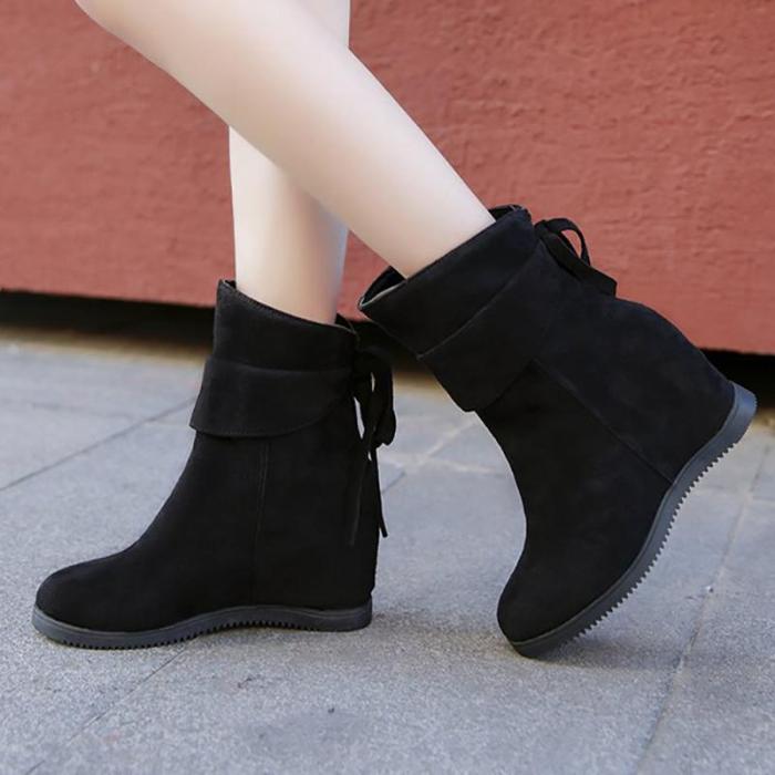 Women Flocking Booties Casual Comfort Slip On Shoes