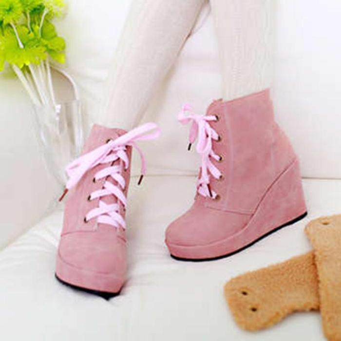 Women Wedge Boots Casual Shoes