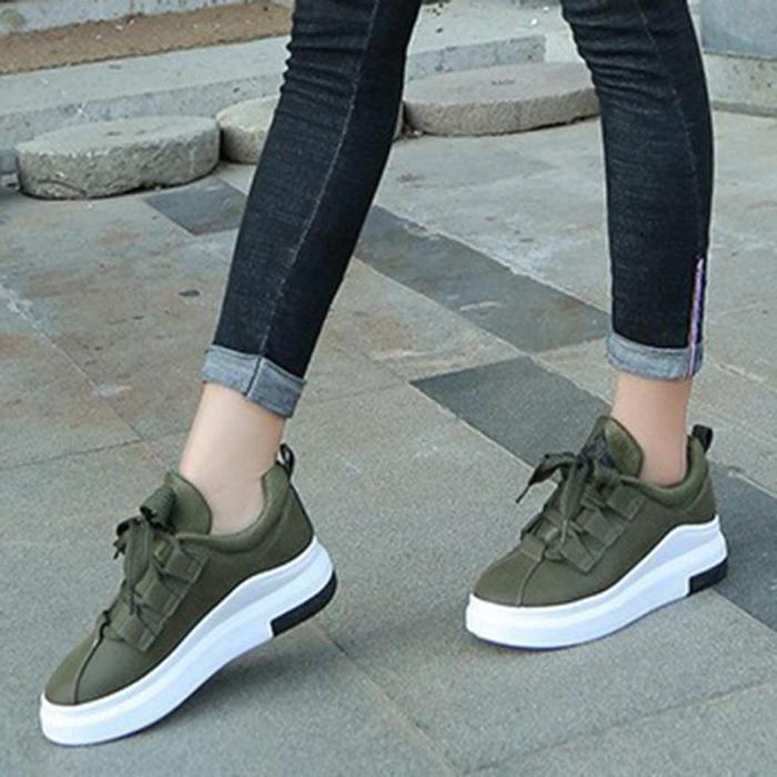Athletic Lace-up All Season PU Platform Sneaker