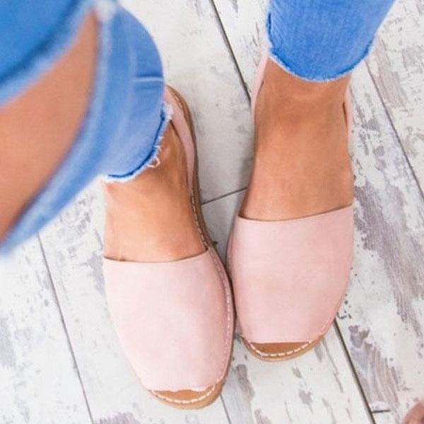 Solid Color Slip on Espadrilles Flip Flop Flats Sandals