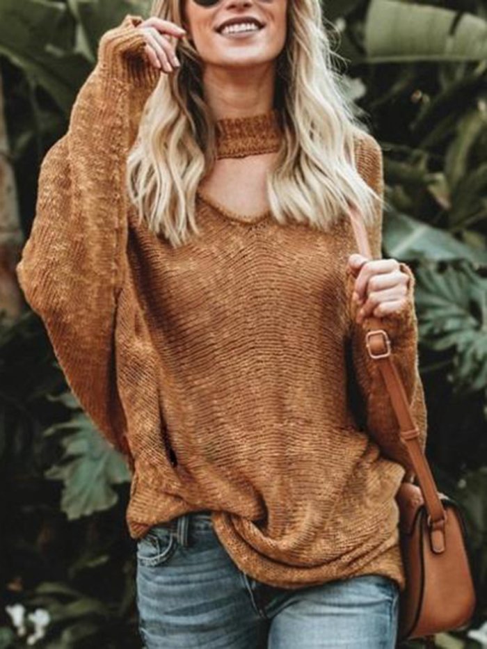 Strap loose large size sweater