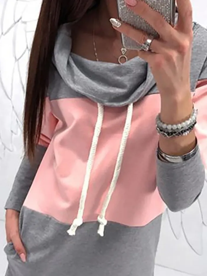 Color-block Shift Basic Casual Dress