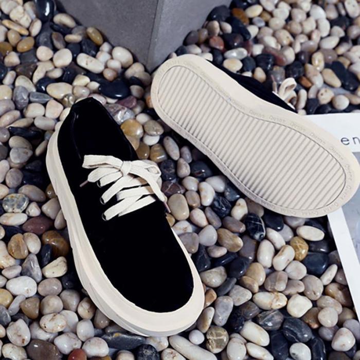 Women Artificial Suede Loafers Casual Comfort Lace Up Shoes