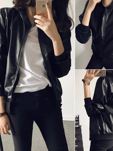 Leather Long Sleeve Jacket