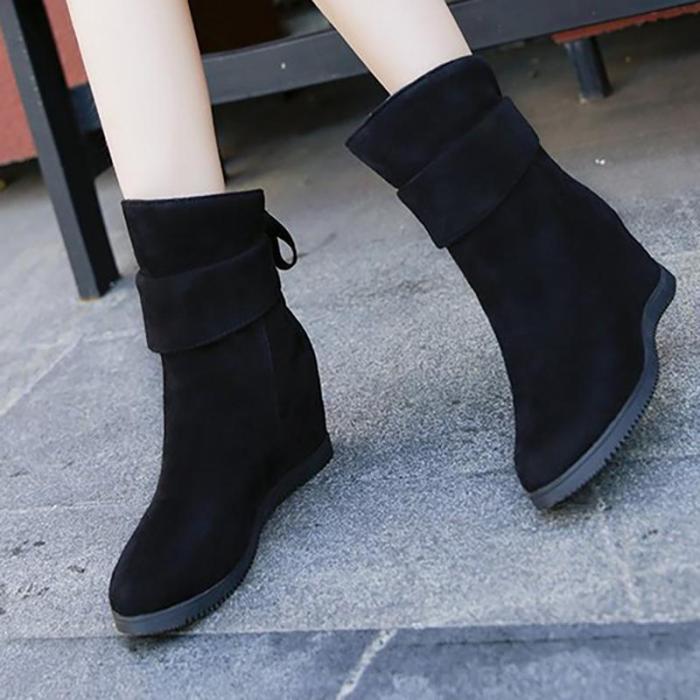 Women Flocking Booties Casual Comfort Slip On Shoes