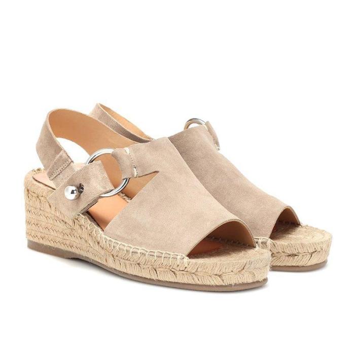 Women Arc Suede Espadrille Wedge Sandals