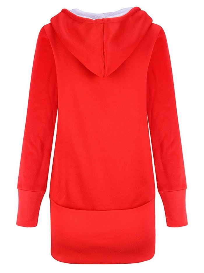 Women Pockets Casual Solid Hoodie Coats Jacket