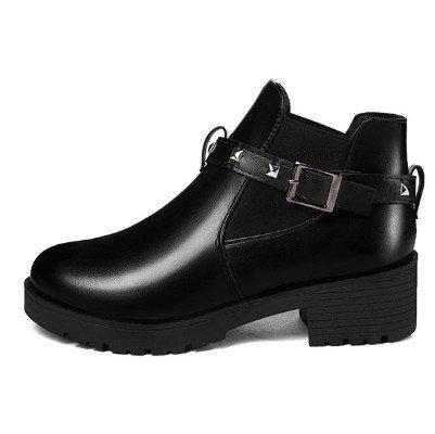 Women Adjustable Buckle Chunky Heel Spring/Fall Boots