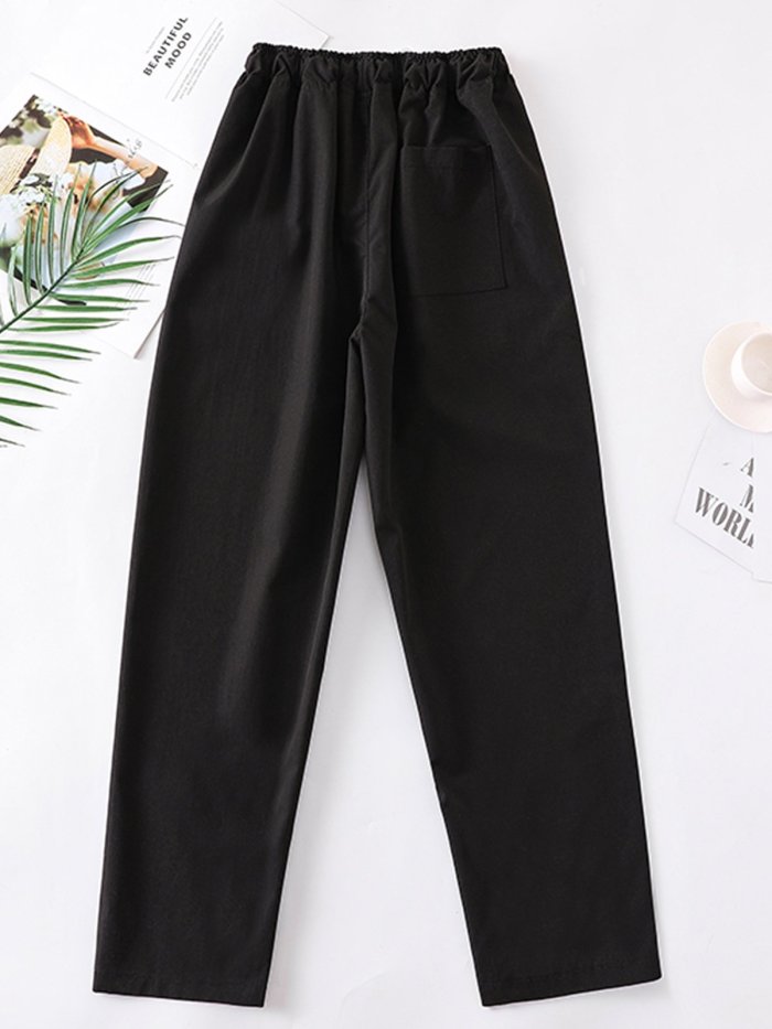 Plus Size Women Plain Casual Pants