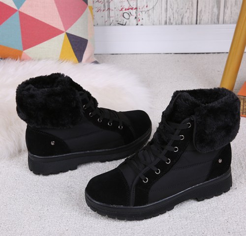Women's Boots Low Heel Black Casual Boots