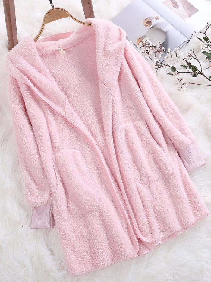 Pockets Casual Hoodie Quilted Coat