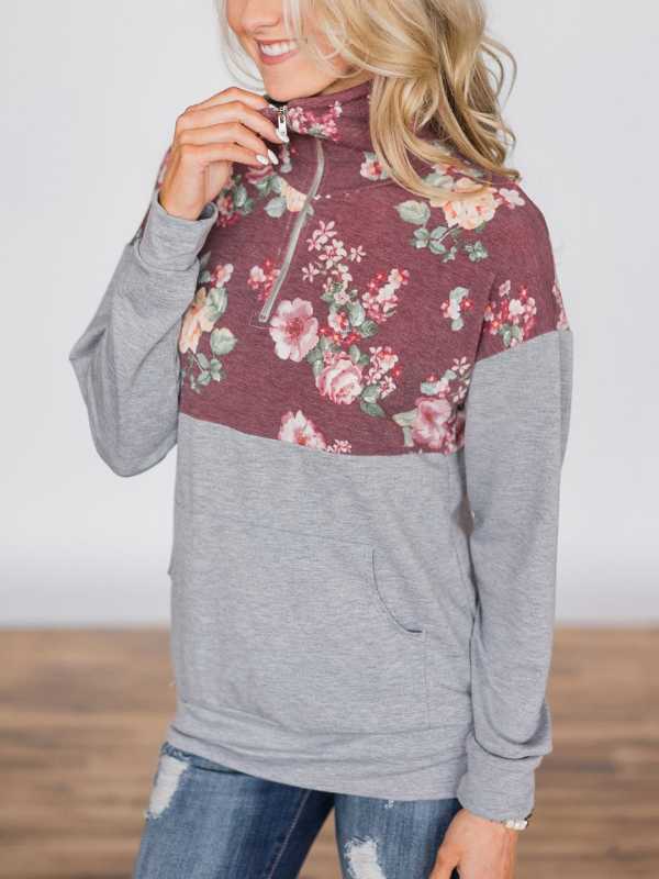 Cotton Patchwork Long Sleeve Blouse & Shirts