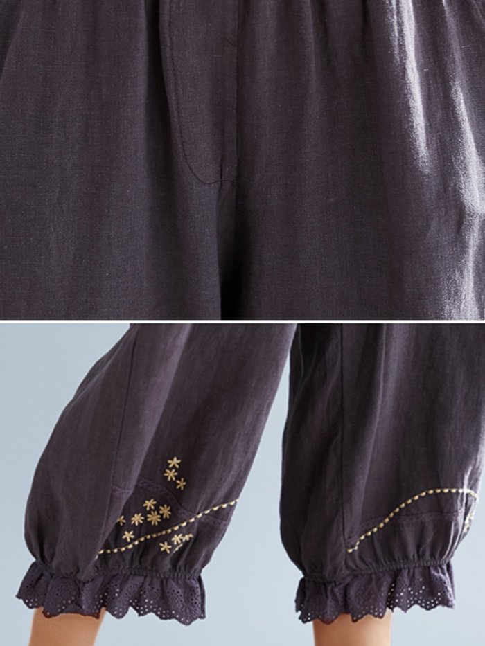 Plus Size Women Plain Casual Pants