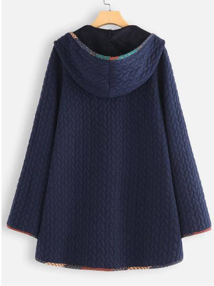 Hoodie Cotton-Blend Pockets Long Sleeve Outerwear