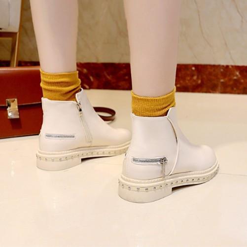 Winter Chunky Heel Pu Zipper Boots