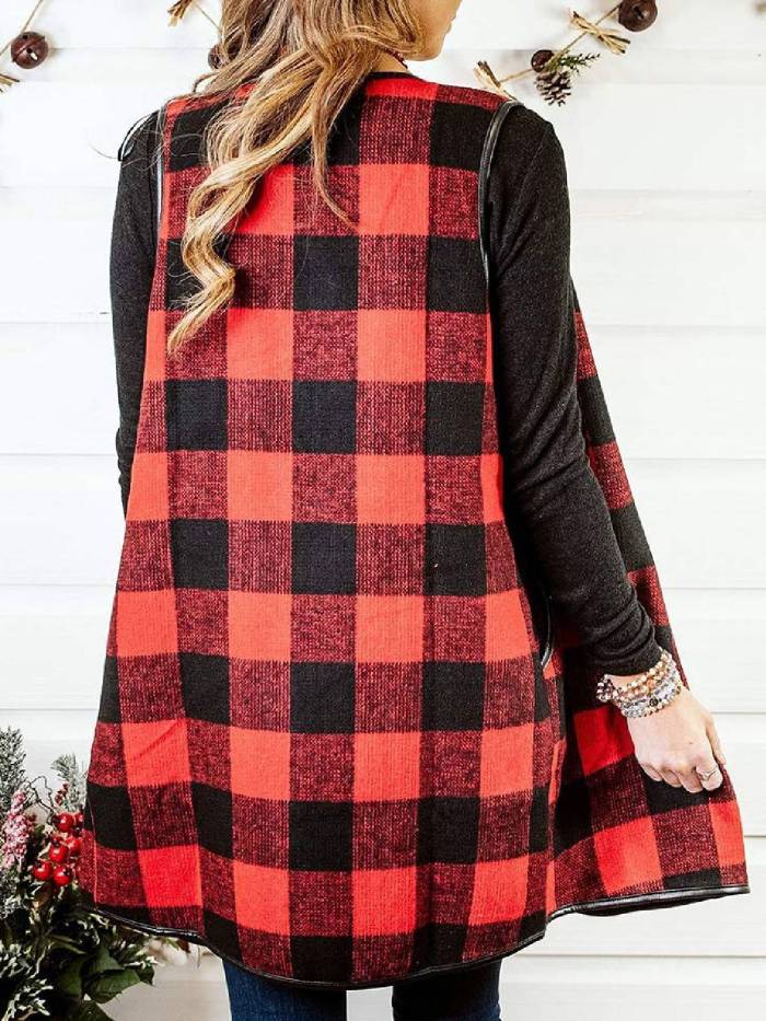 Sleeveless Round Neck Casual Outerwear