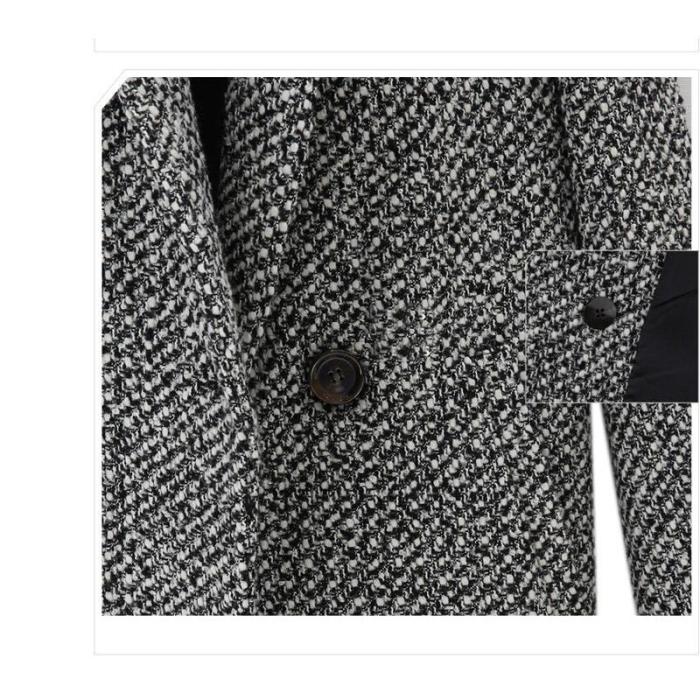 Houndstooth Coat Slim Thick Overcoat